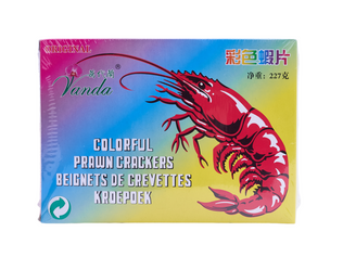 Чипсы рисовые со вкусом креветки Vanda 227 г Цветные  341 фото