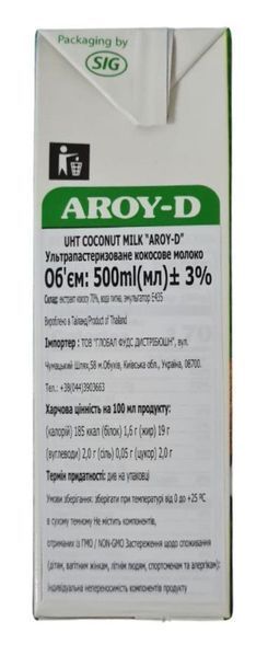 Молоко кокосовое AROY-D 500 мл 649 фото